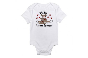 I'm The Little Brother Sock Monkey baby bodysuits