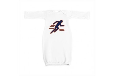 Blue and Orange Track Running Baby Gown by CafePress