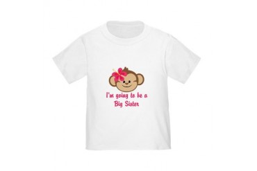 Big Sister to Be Pink Monkey T-Shirt