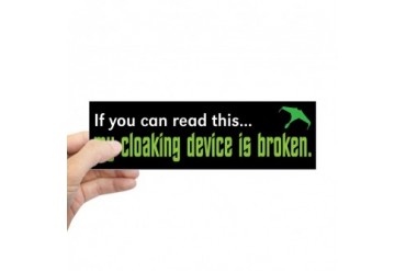 CafePress Star Trek Cloaking Device Bumper Bumper Bumper Sticker