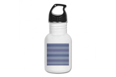 Blue White Nautical Stripes Art Kid's Water Bottle by CafePress