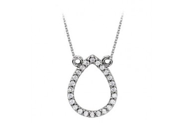 Diamond Drop Pendant in 14K White Gold with Economical Price Trendy Design