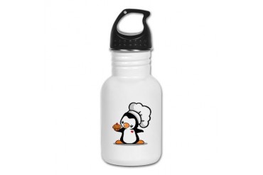 Cute Chef Penguin Pets Kid's Water Bottle by CafePress