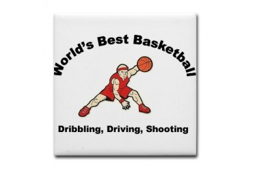 Worlds Best Basketball Cool Tile Coaster by CafePress