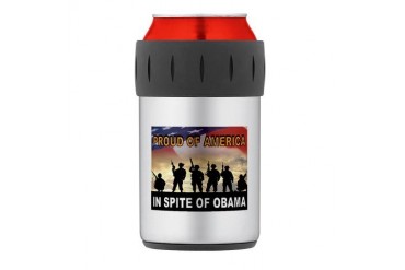 AMERICAN PRIDE Thermos Can Cooler Military Thermosreg; Can Cooler by CafePress