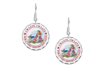 I'm Late, I'm Late Baby Earring Circle Charm by CafePress