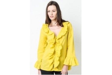 Tunic Yellow Voile Ruffled Tunic