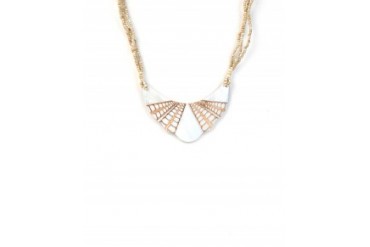 Mare Sole Amore Jurassic Shell Seed Bead Necklace Beige