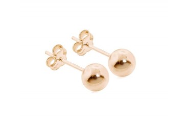 Rose Gold Plated Sterling Silver Ball Stud Earrings 6mm