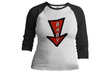 The word 'BABY' in arrow Jr. Raglan