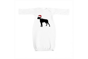 Santa Boxer Christmas Baby Gown by CafePress