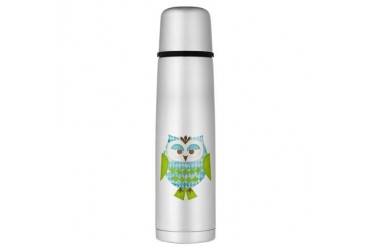 Blue Argyle Owl Large Thermos Bottle Animal Large Thermosreg; Bottle by CafePress