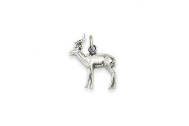 Polished Gazelle Charm and Pendant in 14 Karat White Gold