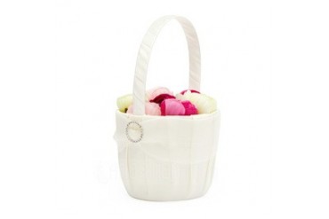 Elegant Flower Basket in Organza With Rhinestones (102018084)