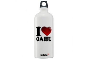I Heart Oahu Love Sigg Water Bottle 1.0L by CafePress