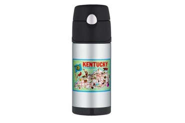 Kentucky Map Greetings Vintage Thermos Bottle 12oz by CafePress