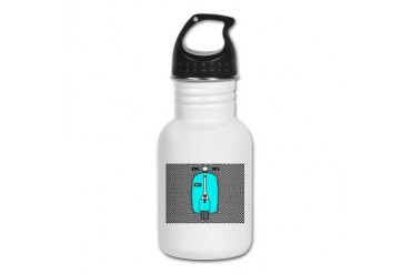 Blue Scooter Retro Kid's Water Bottle by CafePress