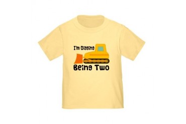 Personalized 2nd Birthday Bulldozer Toddler T-Shir