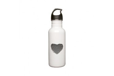 Silver Heart Romance Stainless Water Bottle 0.6L by CafePress