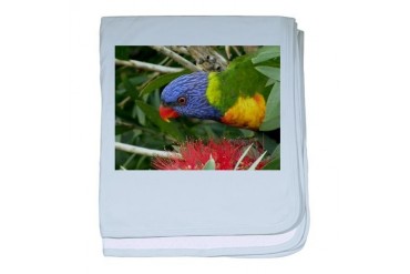 Rainbow Lorikeet Birds baby blanket by CafePress