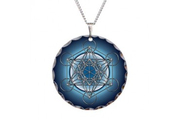 Metatrons Cube Necklace Circle Charm