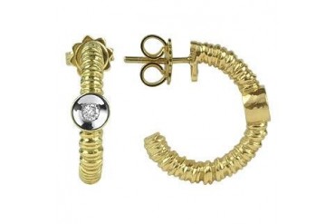 Rondelle - 18K Gold and Diamond Earrings