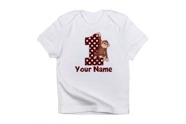 1st Birthday Monkey Red Infant T-Shirt
