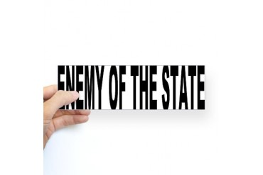 Enemy of the State - Bumper Sticker Black Sticker Bumper by CafePress