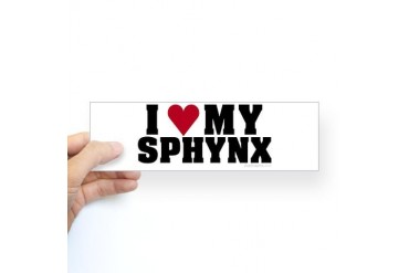 I Love My Sphynx Bumper Sticker Pets Sticker Bumper by CafePress