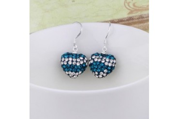 Austrian Stone Pave Heart Drop Earrings