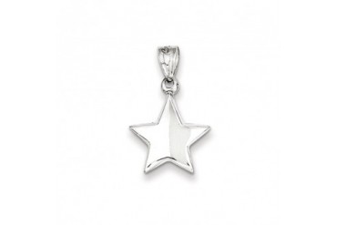 15mm Polished 3D Hollow Star Pendant in Sterling Silver