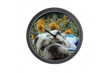 BULLDOG SMILES Pets Wall Clock by CafePress