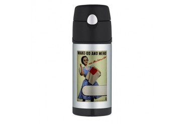 wpa 423.jpg Vintage Thermos Bottle 12oz by CafePress