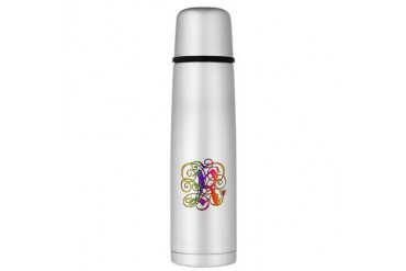 R Gothic Rainbow Monogram Large Thermos Bottle Rainbow Large Thermosreg; Bottle by CafePress