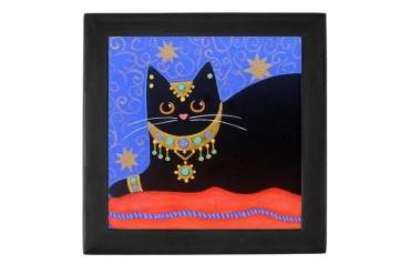 Black Moroccan CAT ART Pets Keepsake Box by CafePress