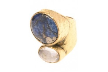White/Blue Gemini Ring
