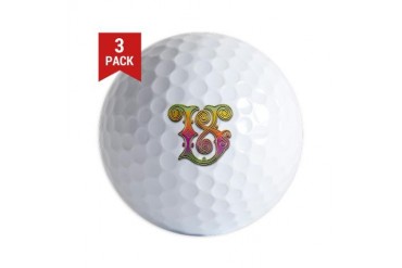 V Vatican Rainbow Monogram Graphic design Golf Balls by CafePress