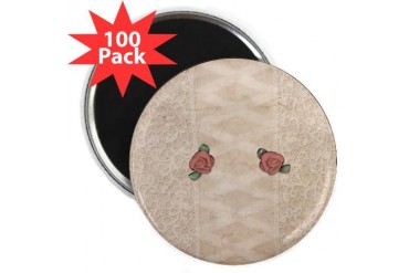 Vintage Rose Lace Vintage 2.25 Magnet 100 pack by CafePress