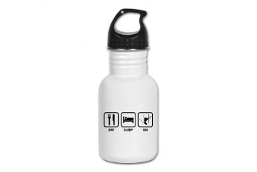 Eat Sleep Ski Funny Kid's Water Bottle by CafePress
