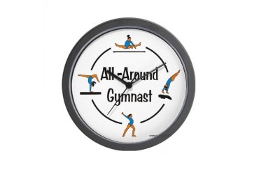 All Around Gymnast Sports Wall Clock by CafePress