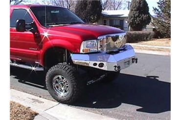 Fab Fours Heavy Duty Winch Bumper in Bare Steel with Lights and D-ring Mounts FS99-A1651-B Front Bumpers