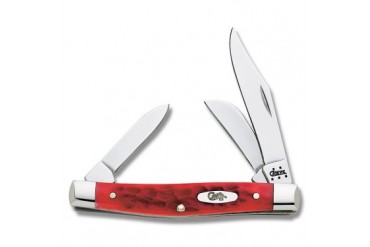 Case Chrome Vanadium Medium Stockman with Dark Red Jigged Bone Handle