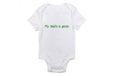 My dad's a geek (green) Infant Creeper