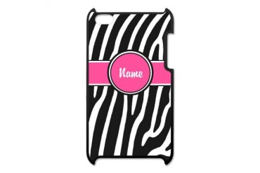 Pink Zebra Print Personalized iPod Touch 4 Case