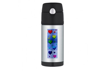 Chakra Heart on Sky Cute Thermos Bottle 12oz by CafePress