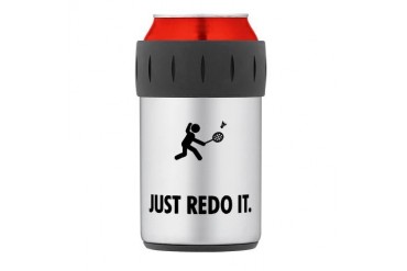 Badminton Thermos Can Cooler Funny Thermosreg; Can Cooler by CafePress