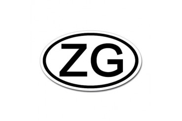 ZG - Initial Oval Oval Sticker Car Sticker Oval by CafePress
