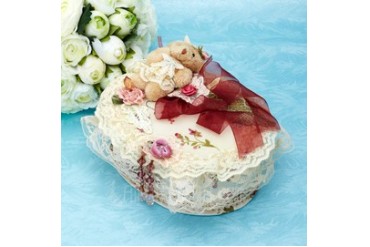 Elegant Lace Fabric Cardboard Women's Jewelry Box (051038140)