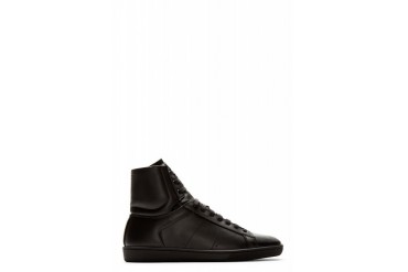 Saint Laurent Black Leather Court Classic High top Sneakers