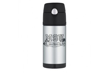 MSU Men Thermos Bottle 12oz by CafePress